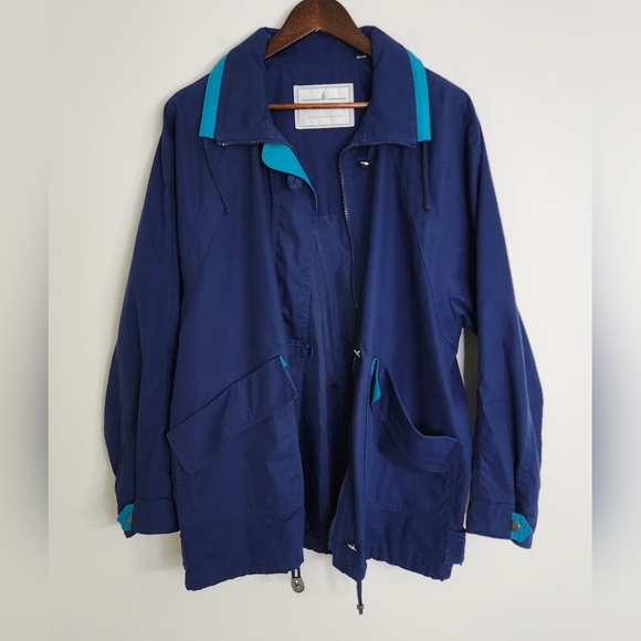 Vintage Towne London Fog 80's Women's Blue & Teal Button & Zip Jacket Med Casual - Picture 7 of 14